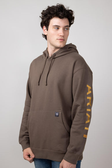 Ariat Rebar Graphic Hoodie for Men in Chocolate Chip