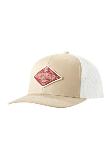 Ariat Diamond Patch Cap Snapback Hat for Men in Beige