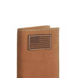 Ariat Tri-Fold Flag Embroidered Wallet in Brown