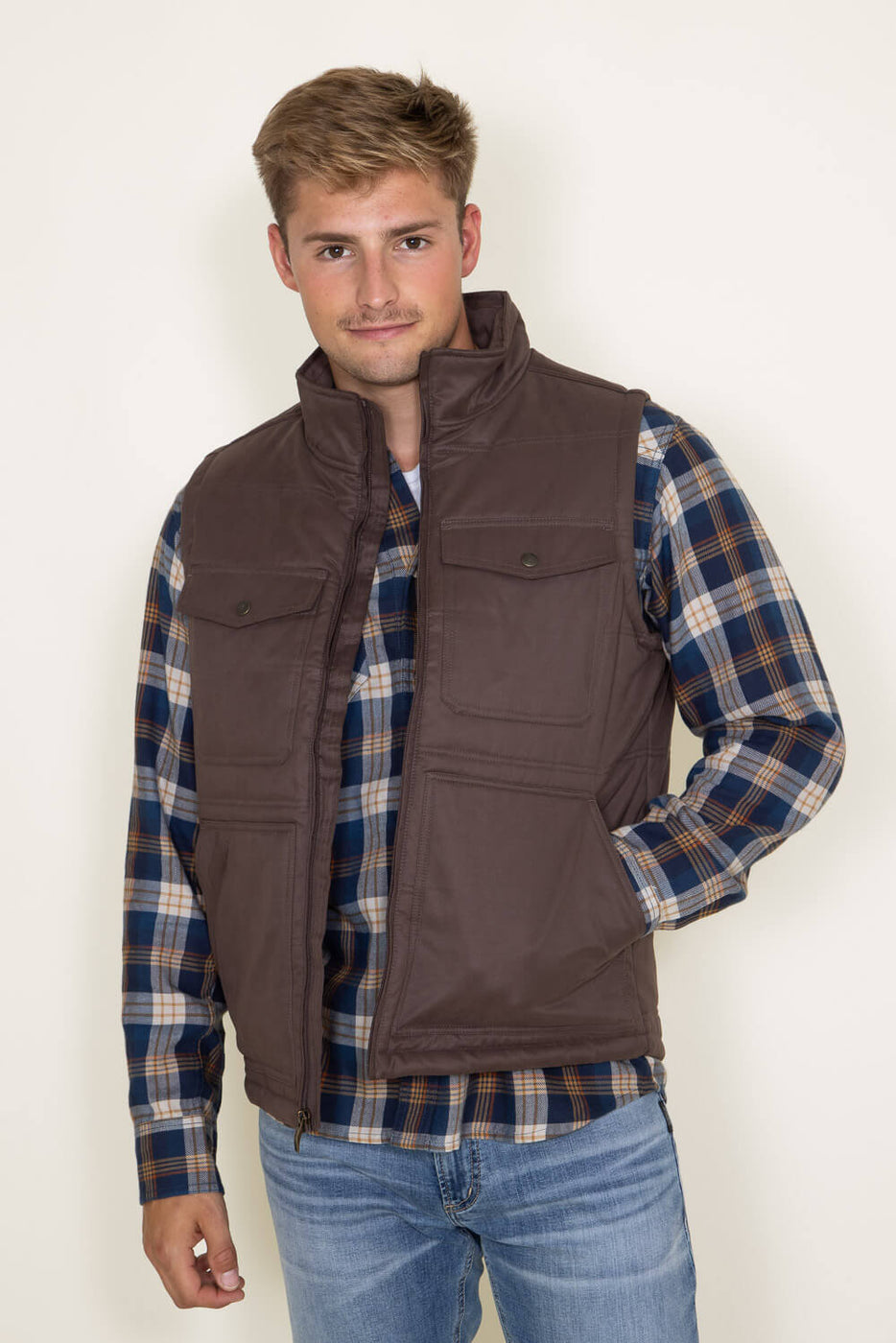 Ariat Grizzly Canvas Vest for Men in Brown | 10046387-BRACKEN 