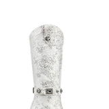 Azalea Wang Bavani Tall Floral Western Boots for Women in White