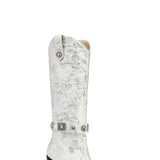 Azalea Wang Bavani Tall Floral Western Boots for Women in White