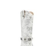 Azalea Wang Bavani Tall Floral Western Boots for Women in White