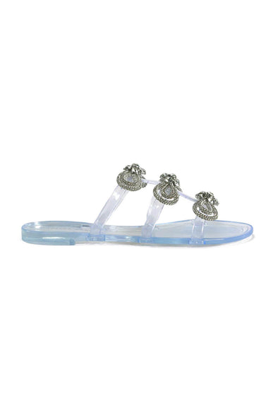  Azalea Wang Sunset Chaser Jelly Slides for Women in Silver