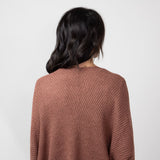 Shaker Stitch Cardigan for Women in Brick