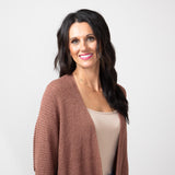 Shaker Stitch Cardigan for Women in Brick