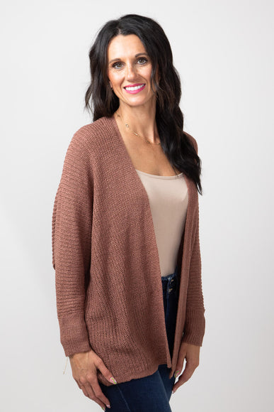 Shaker Stitch Cardigan for Women in Brick