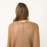 Shaker Stitch Cardigan for Women in Camel