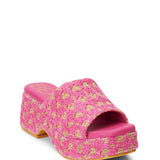 Beach by Matisse Cruz Jute Platform Heels for Women in Hot Pink