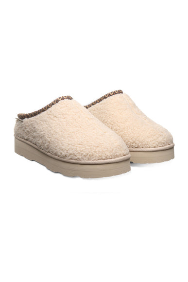 Bearpaw Snuggle Martis Platform Slipper Clogs for Women in Oat