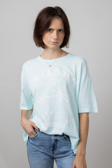 Billabong Good Vibes Oversized Graphic T-Shirt for Women in Lit Skies