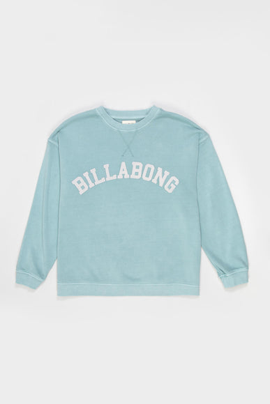 Billabong Youth Billabong Arched Logo Crewneck Sweatshirt for Girls in Blue