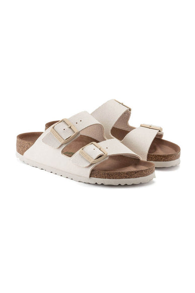 Birkenstock Arizona Vegan Canvas Sandals for Women in Eggshell