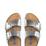 Birkenstock Arizona Soft Footbed Sandals for Women in Metallic Silver