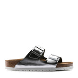 Birkenstock Arizona Soft Footbed Sandals for Women in Metallic Silver