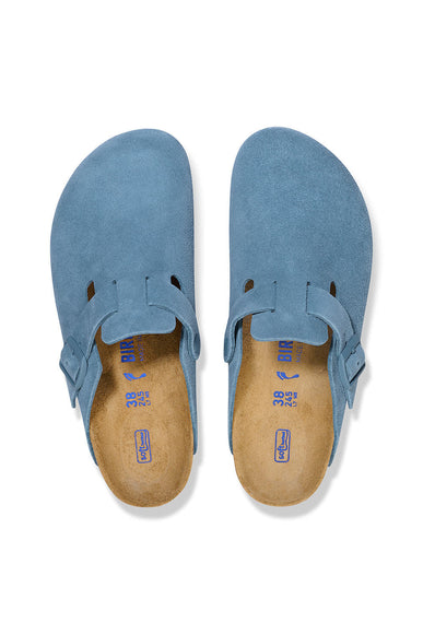 Birkenstock Boston Soft Footbed Clogs for Women in Elemental Blue