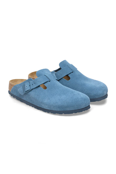 Birkenstock Boston Soft Footbed Clogs for Women in Elemental Blue