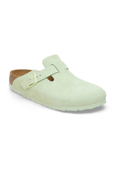 Birkenstock Boston Soft Footbed Clogs for Women in Faded Lime