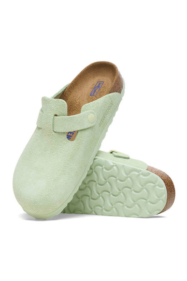 Birkenstock Boston Soft Footbed Clogs for Women in Faded Lime