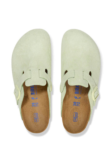 Birkenstock Boston Soft Footbed Clogs for Women in Faded Lime