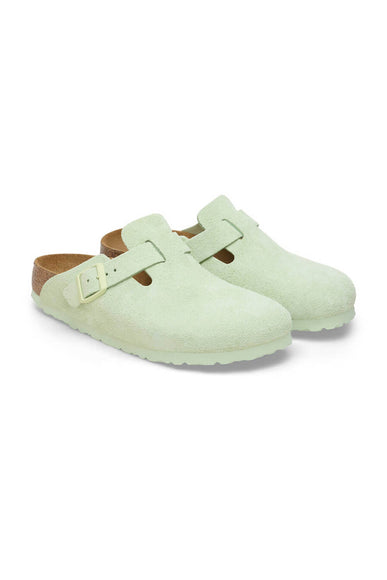 Birkenstock Boston Soft Footbed Clogs for Women in Faded Lime