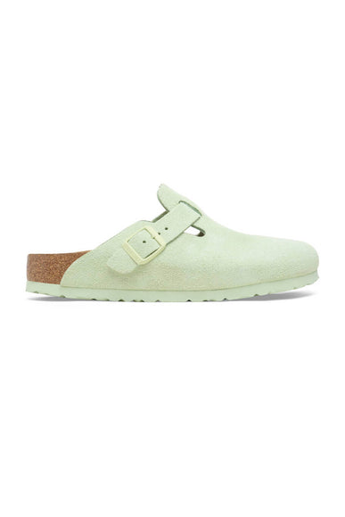 Birkenstock Boston Soft Footbed Clogs for Women in Faded Lime