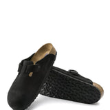 Birkenstock Boston Suede Soft Footbed Clogs for Women in Black