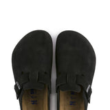 Birkenstock Boston Suede Soft Footbed Clogs for Women in Black