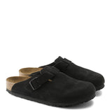 Birkenstock Boston Suede Soft Footbed Clogs for Women in Black