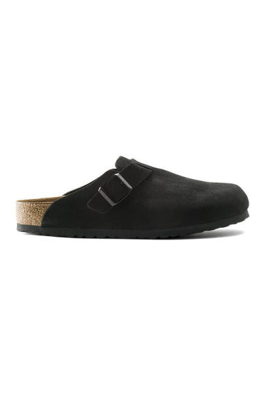 Birkenstock Boston Suede Soft Footbed Clogs for Women in Black