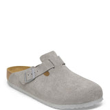 Birkenstock Boston Suede Clogs for Women in Stone Coin