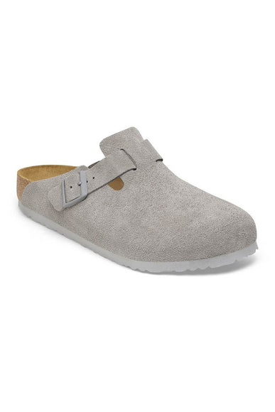 Birkenstock Boston Suede Clogs for Women in Stone Coin