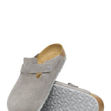 Birkenstock Boston Suede Clogs for Women in Stone Coin