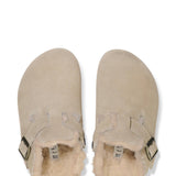 Birkenstock Boston Shearling Clogs for Women in Taupe