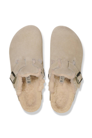 Birkenstock Boston Shearling Clogs for Women in Taupe