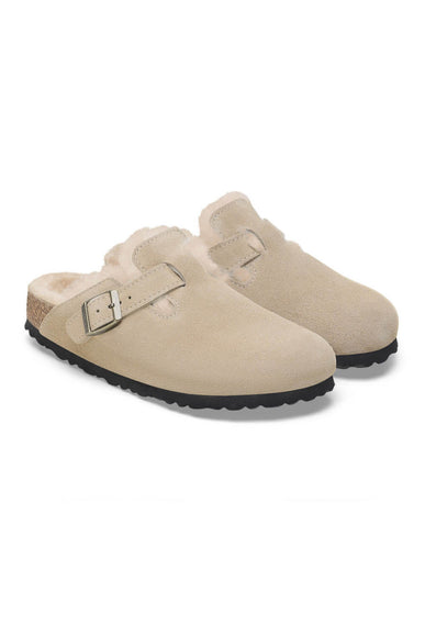 Birkenstock Boston Shearling Clogs for Women in Taupe