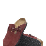 Birkenstock Boston Braided Suede Leather Clogs for Women in Zinfandel