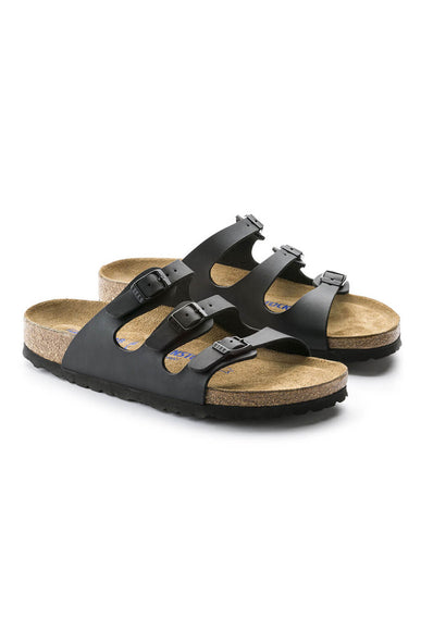 Birkenstock Florida Soft Footbed Birko-Flor Sandals for Women in Black