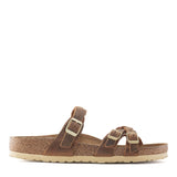 Birkenstock Franca Oiled Leather Braided Sandals for Women in Cognac