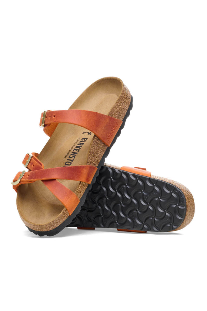 Birkenstock Franca Oiled Leather Sandals for Women in Burnt Orange 1 Glik s