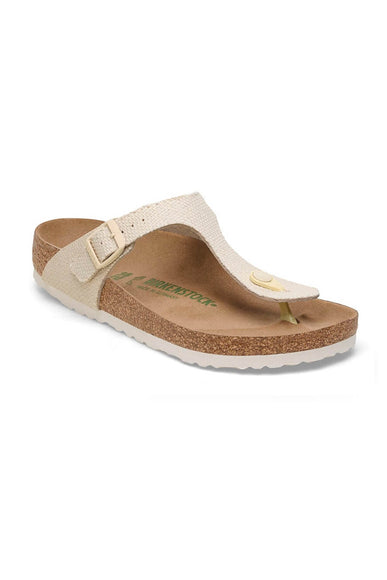 Birkenstock Gizeh Vegan Canvas Sandals for Women in Eggshell