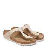 Birkenstock Gizeh Vegan Canvas Sandals for Women in Eggshell