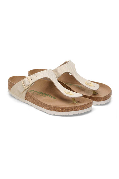 Birkenstock Gizeh Vegan Canvas Sandals for Women in Eggshell