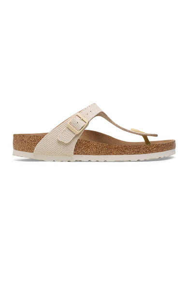 Birkenstock Gizeh Vegan Canvas Sandals for Women in Eggshell