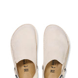 Birkenstock Lutry Premium Suede Leather Clogs for Women in Eggshell