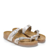 Birkenstock Mayari Sandals in Washed Metallic Silver