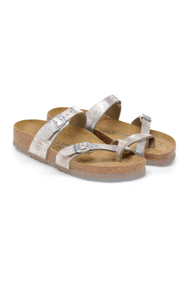 Birkenstock Mayari Sandals in Washed Metallic Silver