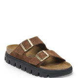 Papillio by Birkenstock Arizona Chunky Suede Sandals for Women in Dark Tea