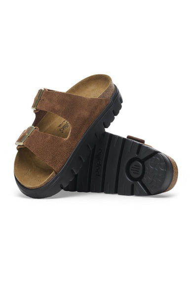 Papillio by Birkenstock Arizona Chunky Suede Sandals for Women in Dark Tea