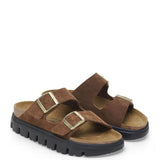 Papillio by Birkenstock Arizona Chunky Suede Sandals for Women in Dark Tea